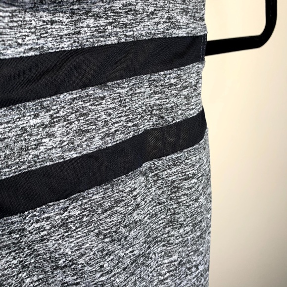 Strut This Grey Black Striped High Neck Tank OS - Picture 4 of 4